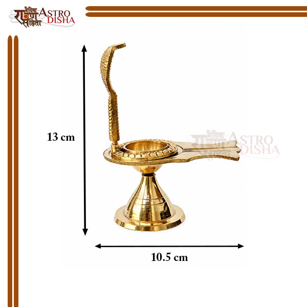 Medium Big Brass Shivling Stand with Naag